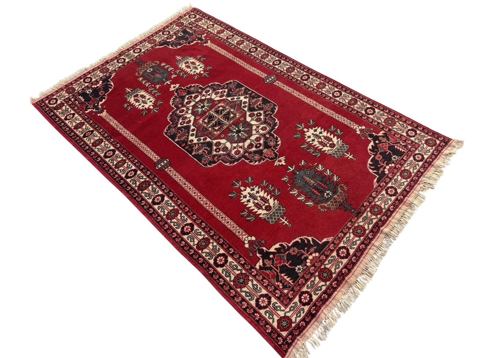 Handmade Afghan Traditional Wool Rug 188 CM x 127 CM SK#1395