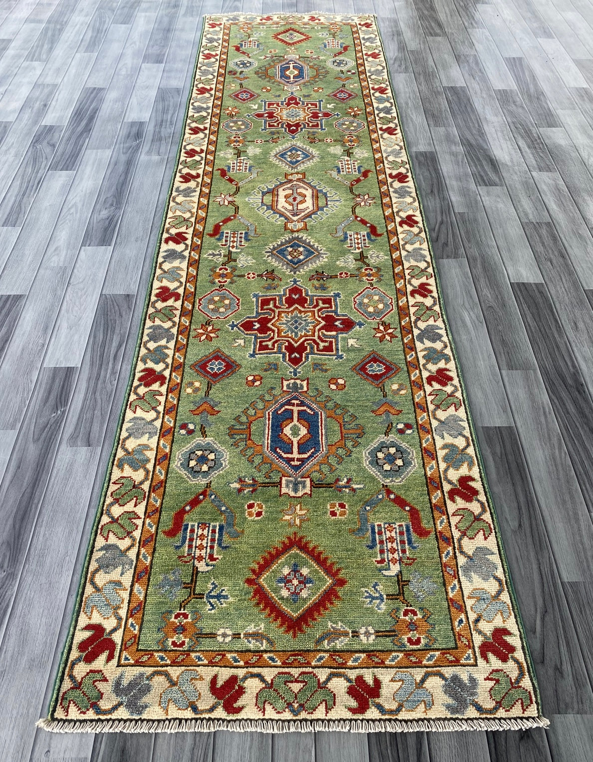 Handmade Traditional Kazak Runner Rug  304 cm x 82 cm  SK#1124