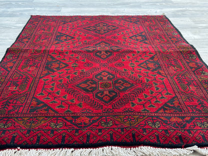 Handmade Red Colour Traditional Wool Rug 120 CM x 80 CM  KSA#5040