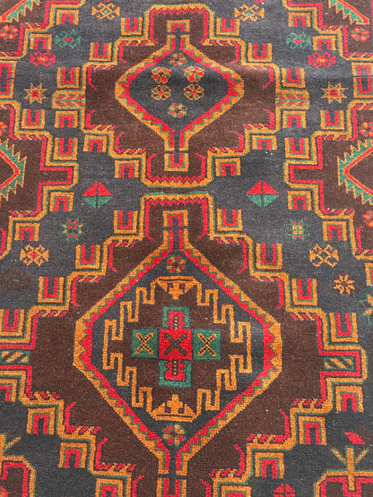 Handmade Afghan Traditional Balochi Rug 192 CM x 114 CM KSA#5041