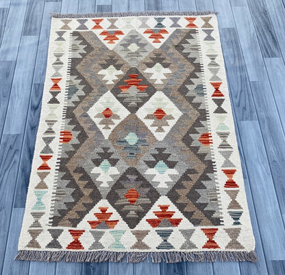 Handmade Afghan Chobi Kilim Rug 125 CM x 90 CM ( SS # 17 ).
