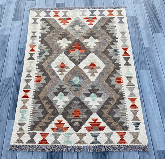 Handmade Afghan Chobi Kilim Rug 125 CM x 90 CM ( SS # 17 ).