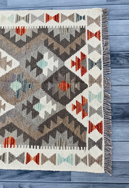 Handmade Afghan Chobi Kilim Rug 125 CM x 90 CM ( SS # 17 ).