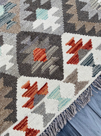 Handmade Afghan Chobi Kilim Rug 125 CM x 90 CM ( SS # 17 ).
