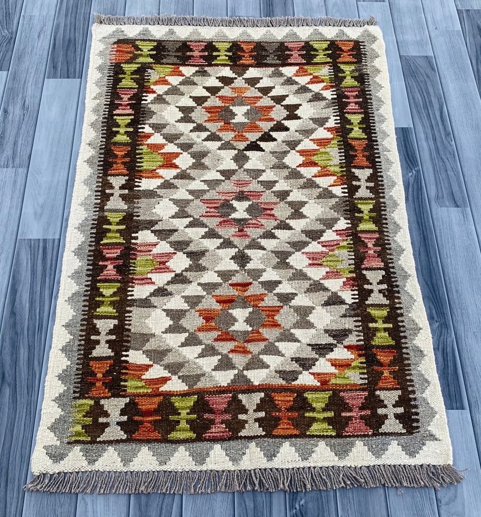 Handmade Afghan Chobi Kilim Rug 120 CM x 81 CM ( SS # 18 ).