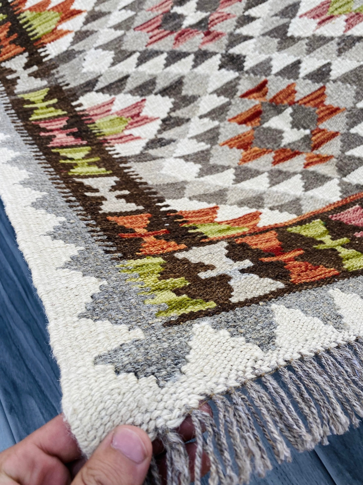 Handmade Afghan Chobi Kilim Rug 120 CM x 81 CM ( SS # 18 ).