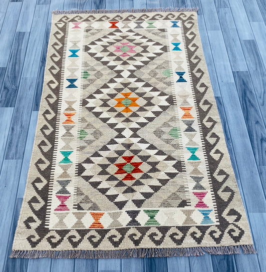 Handmade Afghan Chobi Kilim Rug 153 CM x 97 CM ( SS # 02 ).