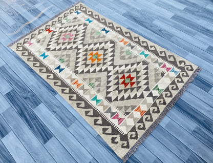 Handmade Afghan Chobi Kilim Rug 153 CM x 97 CM ( SS # 02 ).