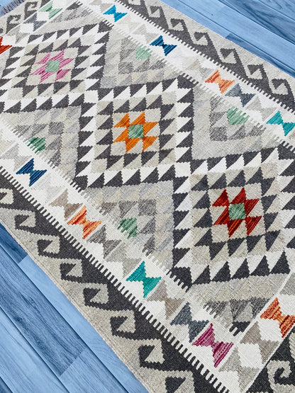Handmade Afghan Chobi Kilim Rug 153 CM x 97 CM ( SS # 02 ).