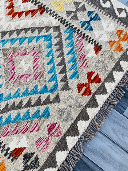 Handmade Afghan Chobi Kilim Rug 143 CM x 99 CM ( SS # 03 ).