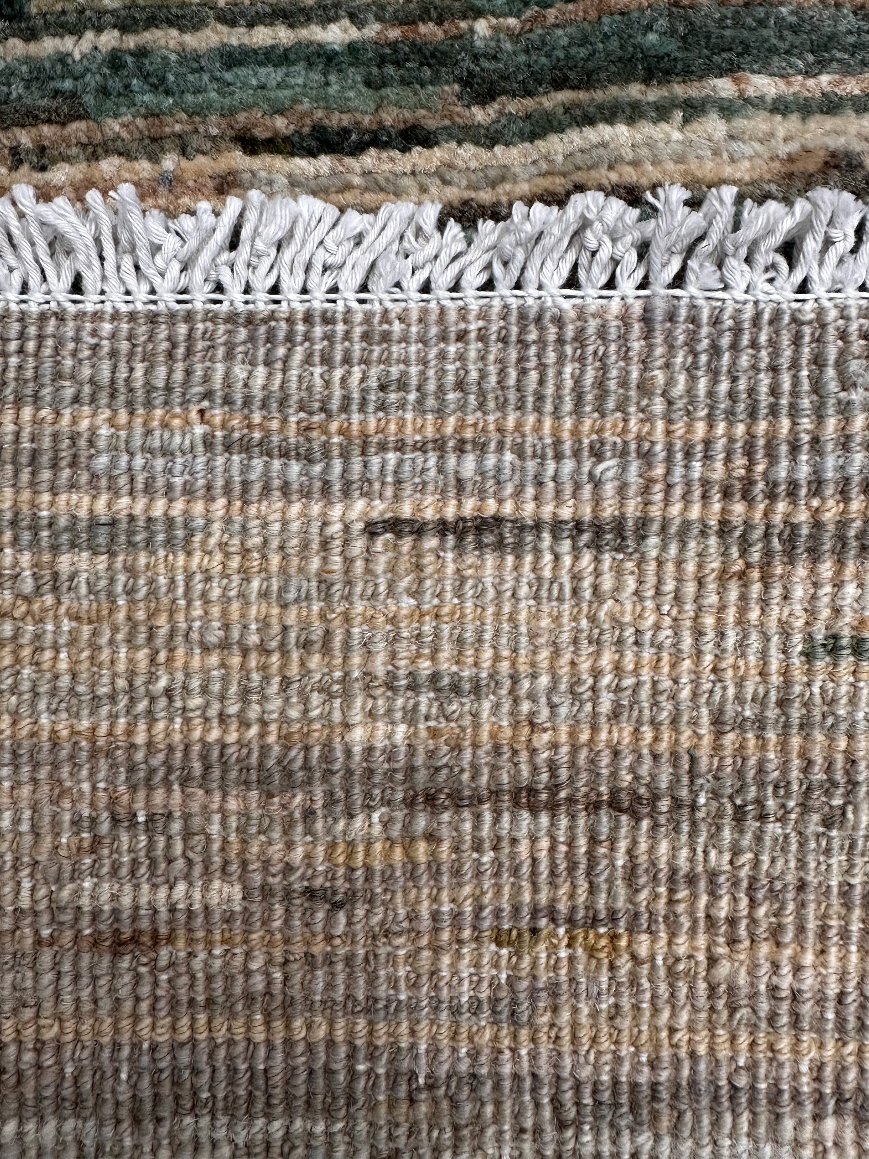 Handmade Earth Tone Modern Wool Rug, 172 CM x 118 CM