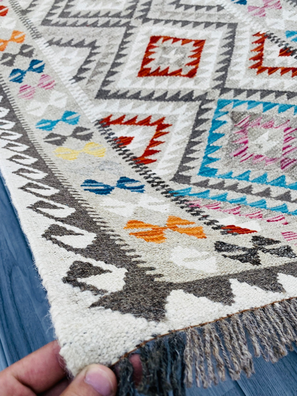 Handmade Afghan Chobi Kilim Rug 143 CM x 99 CM ( SS # 03 ).