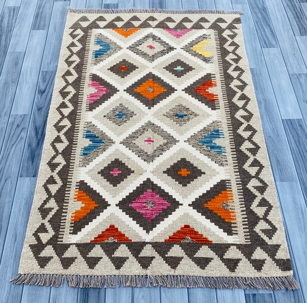Handmade Afghan Chobi Kilim Rug 149 CM x 99 CM ( SS # 13 ).