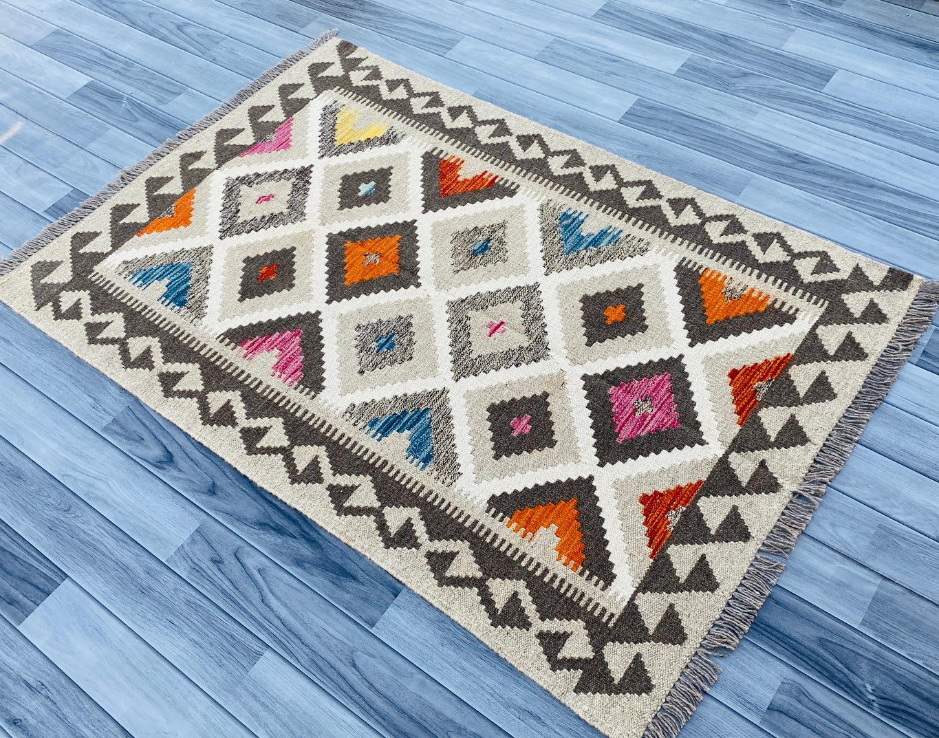 Handmade Afghan Chobi Kilim Rug 149 CM x 99 CM ( SS # 13 ).