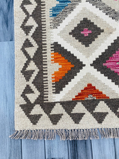 Handmade Afghan Chobi Kilim Rug 149 CM x 99 CM ( SS # 13 ).