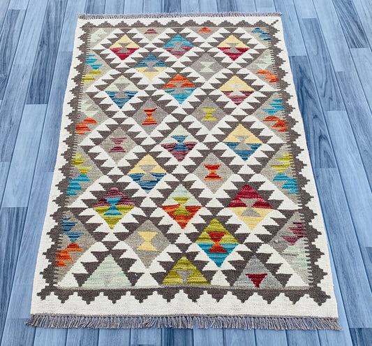 Handmade Afghan Chobi Kilim Rug 144 CM x 99 CM ( SS # 14 ).