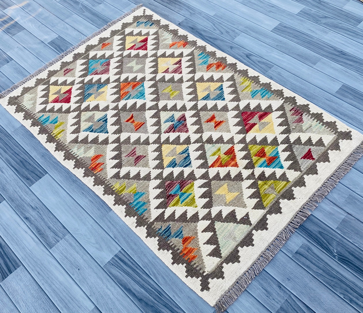 Handmade Afghan Chobi Kilim Rug 144 CM x 99 CM ( SS # 14 ).