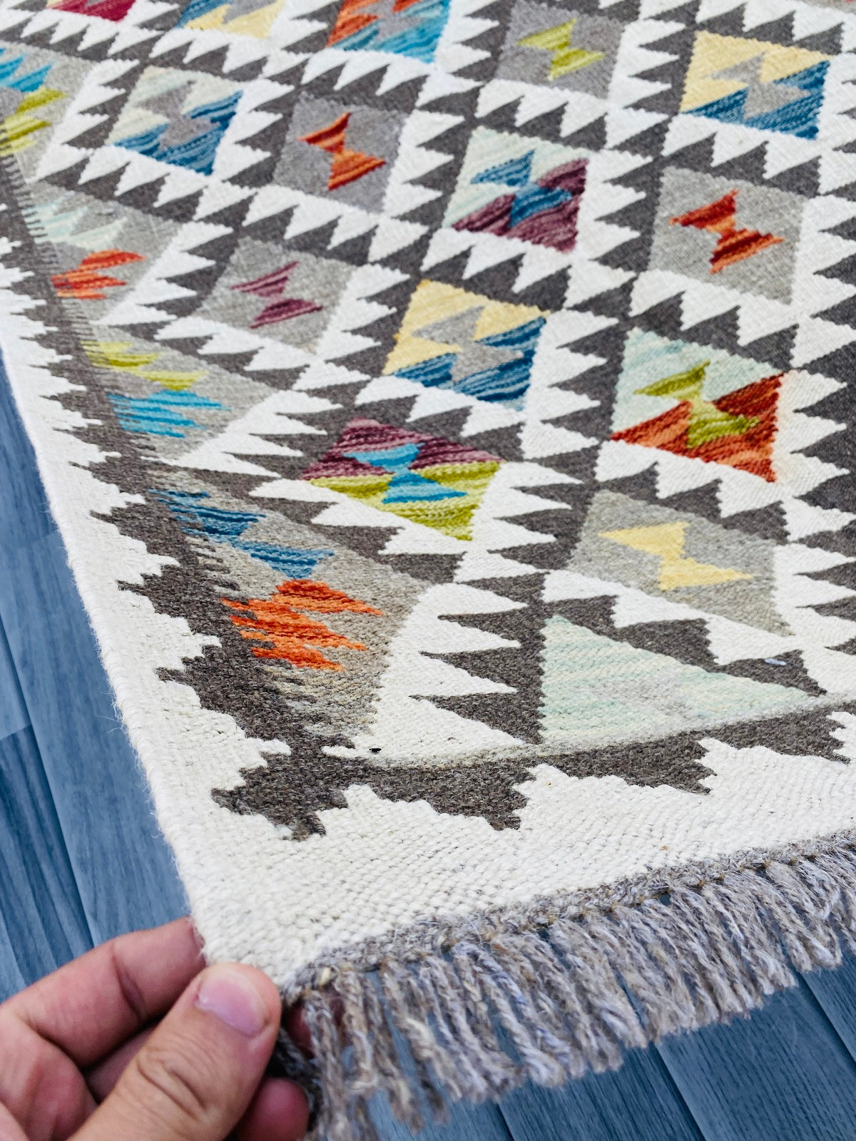 Handmade Afghan Chobi Kilim Rug 144 CM x 99 CM ( SS # 14 ).