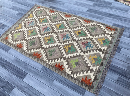Handmade Afghan Chobi Kilim Rug 163 CM x 100 CM ( SS # 10 ).