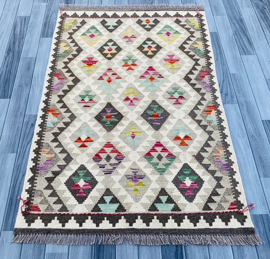 Handmade Afghan Chobi Kilim Rug 152 CM x 102 CM ( SS # 06 ).