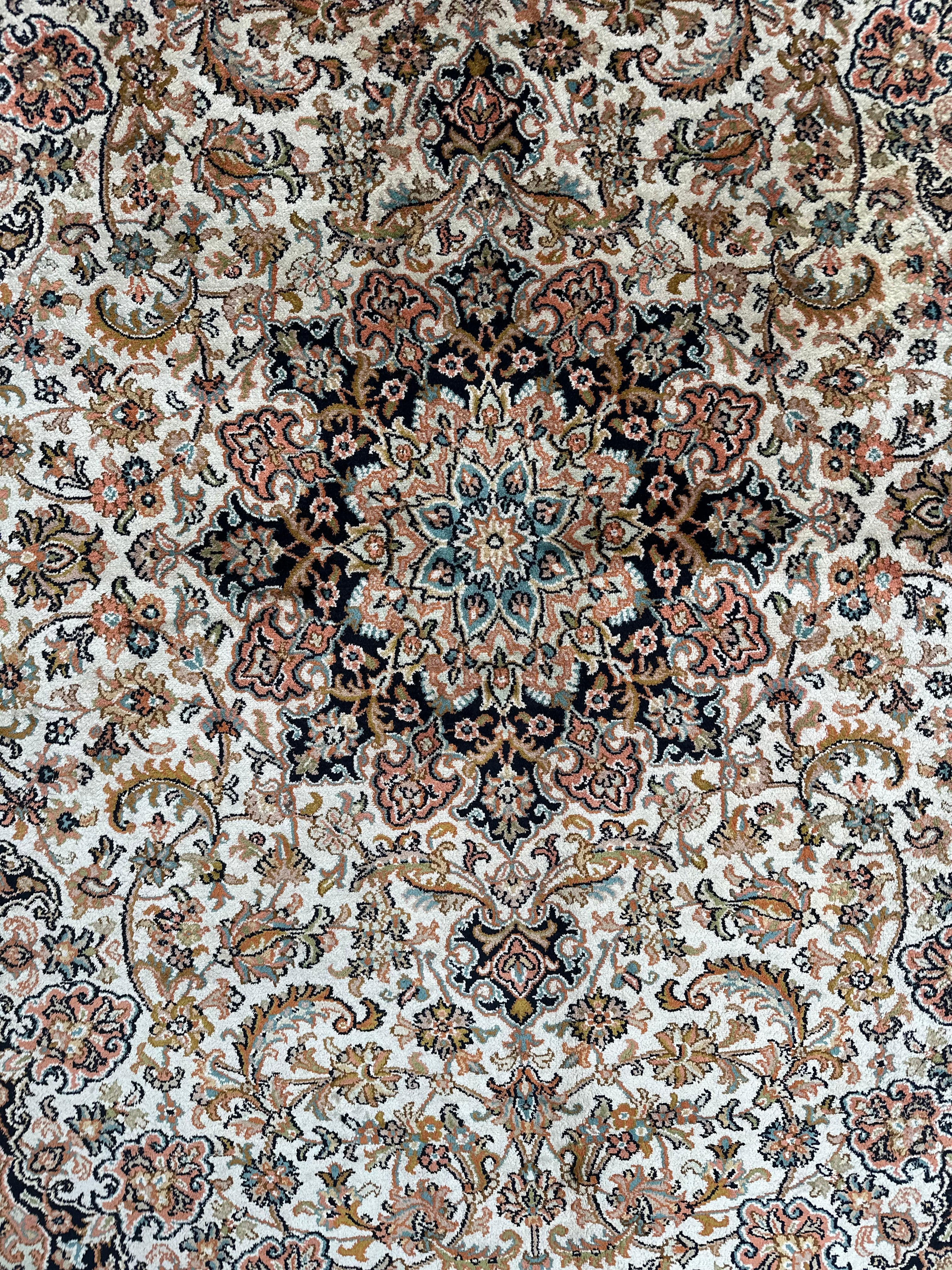 Hand Woven Kashmiri Vintage Floral Silk Rug 186 CM x 125 CM SK#2059