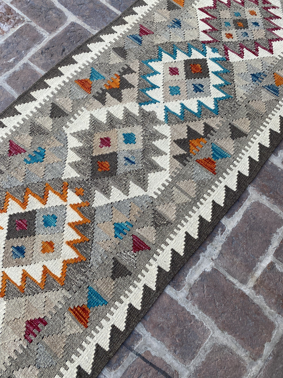 Handmade Flat Weave  Kilim Hallway Runner Rug | 256 CM x 79 CM KA#49