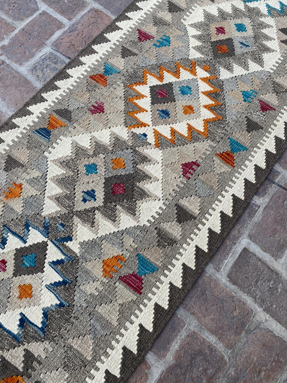 Handmade Flat Weave  Kilim Hallway Runner Rug | 256 CM x 79 CM KA#49