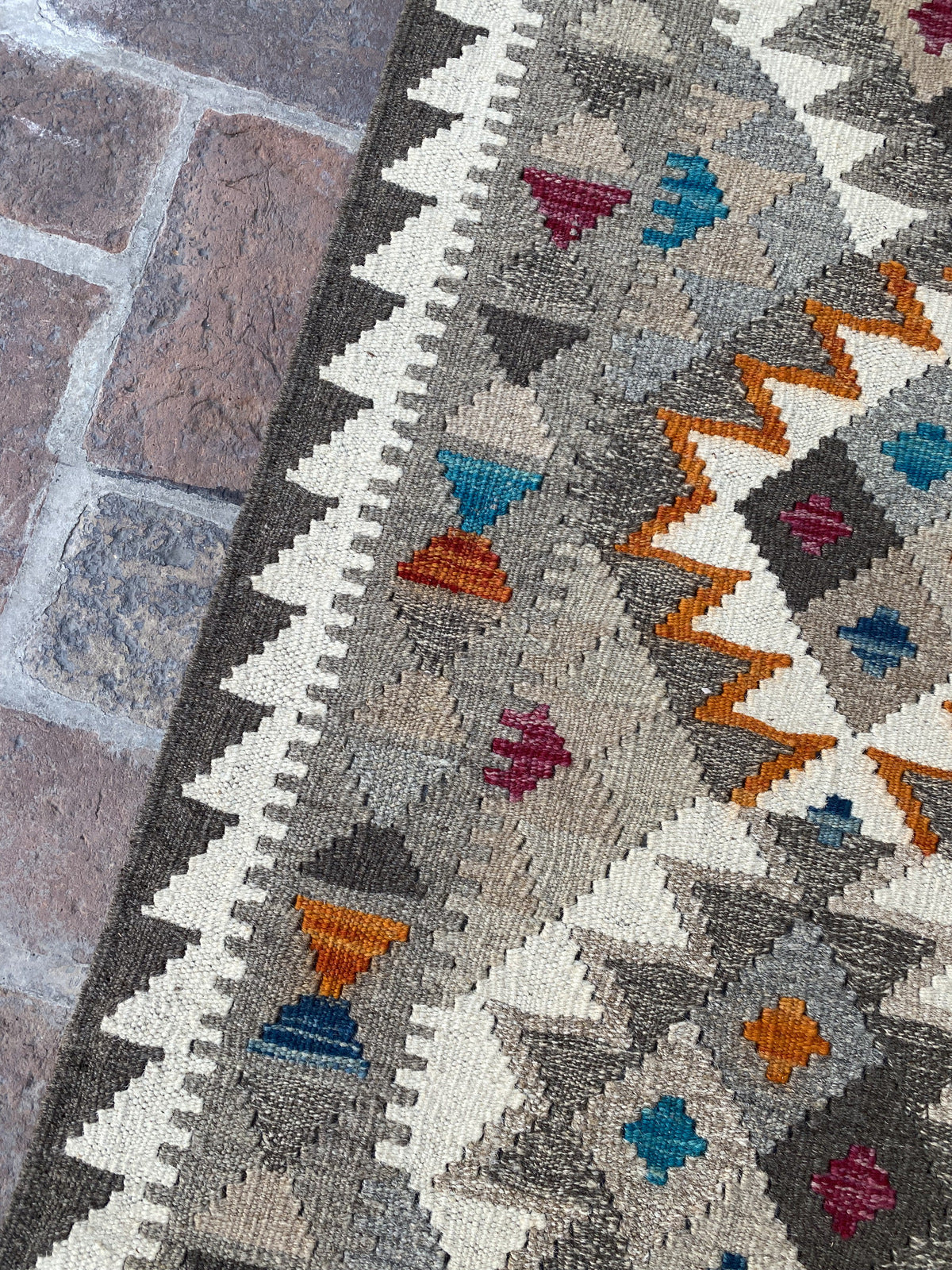 Handmade Flat Weave  Kilim Hallway Runner Rug | 256 CM x 79 CM KA#49