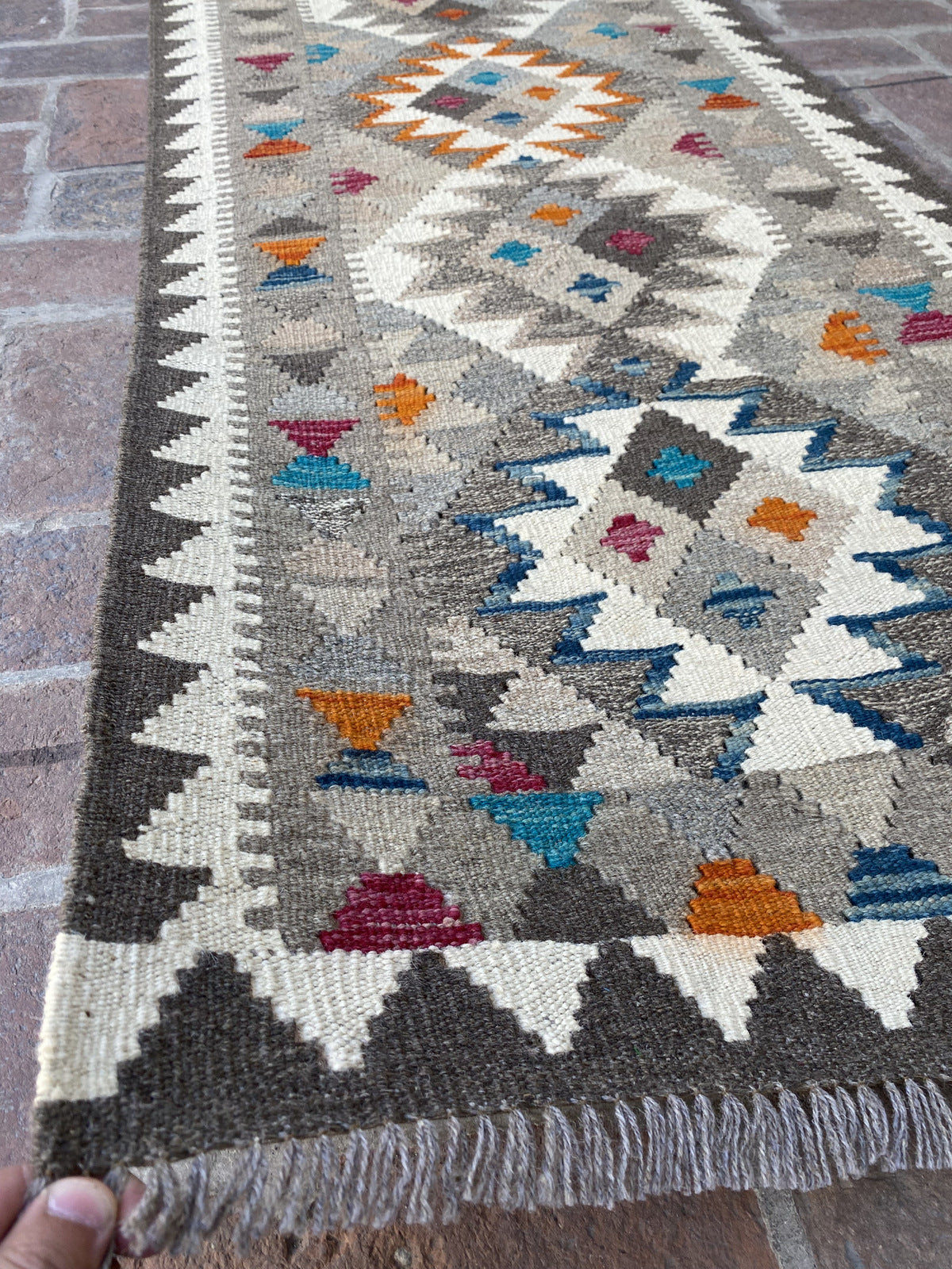 Handmade Flat Weave  Kilim Hallway Runner Rug | 256 CM x 79 CM KA#49