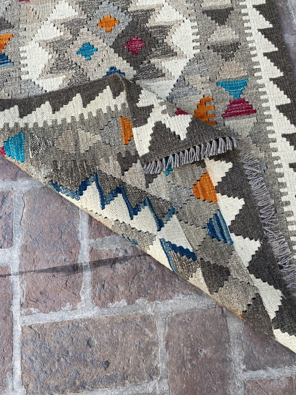 Handmade Flat Weave  Kilim Hallway Runner Rug | 256 CM x 79 CM KA#49