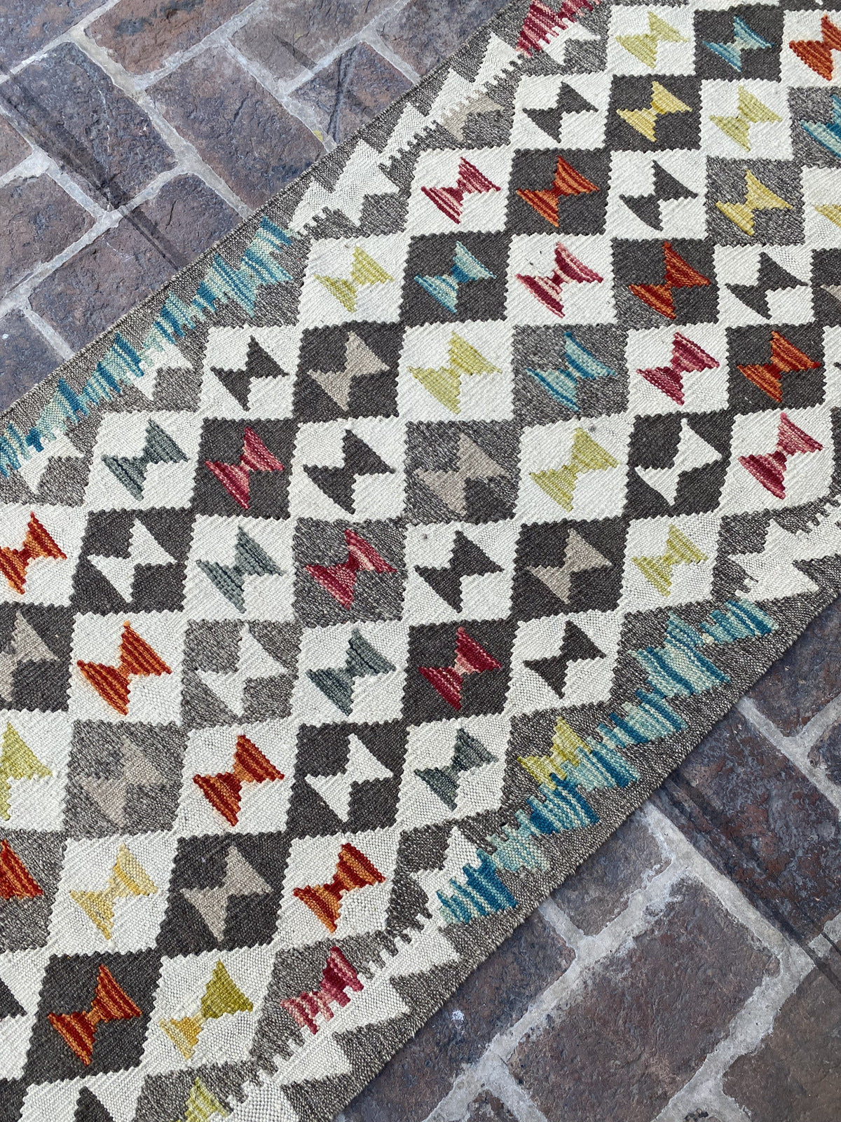Handmade Flat Weave  Kilim Hallway Runner Rug | 392 CM x 76 CM KA#45