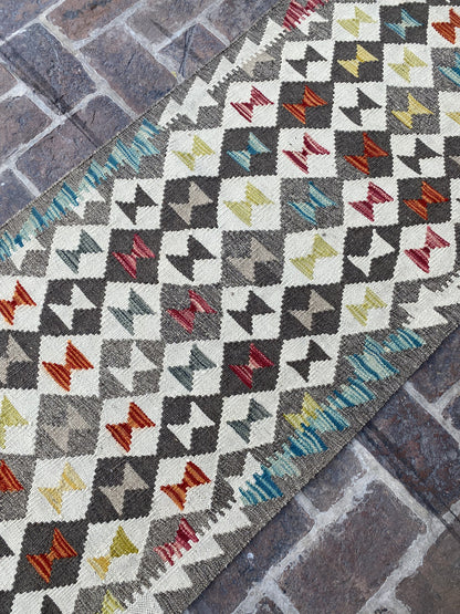 Handmade Flat Weave  Kilim Hallway Runner Rug | 392 CM x 76 CM KA#45