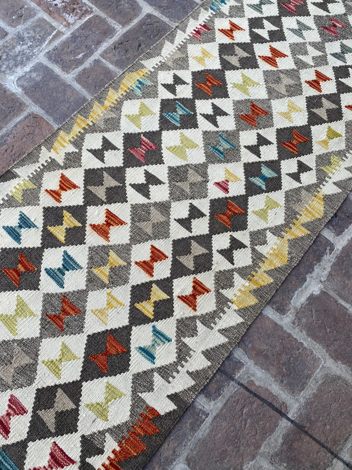 Handmade Flat Weave  Kilim Hallway Runner Rug | 392 CM x 76 CM KA#45
