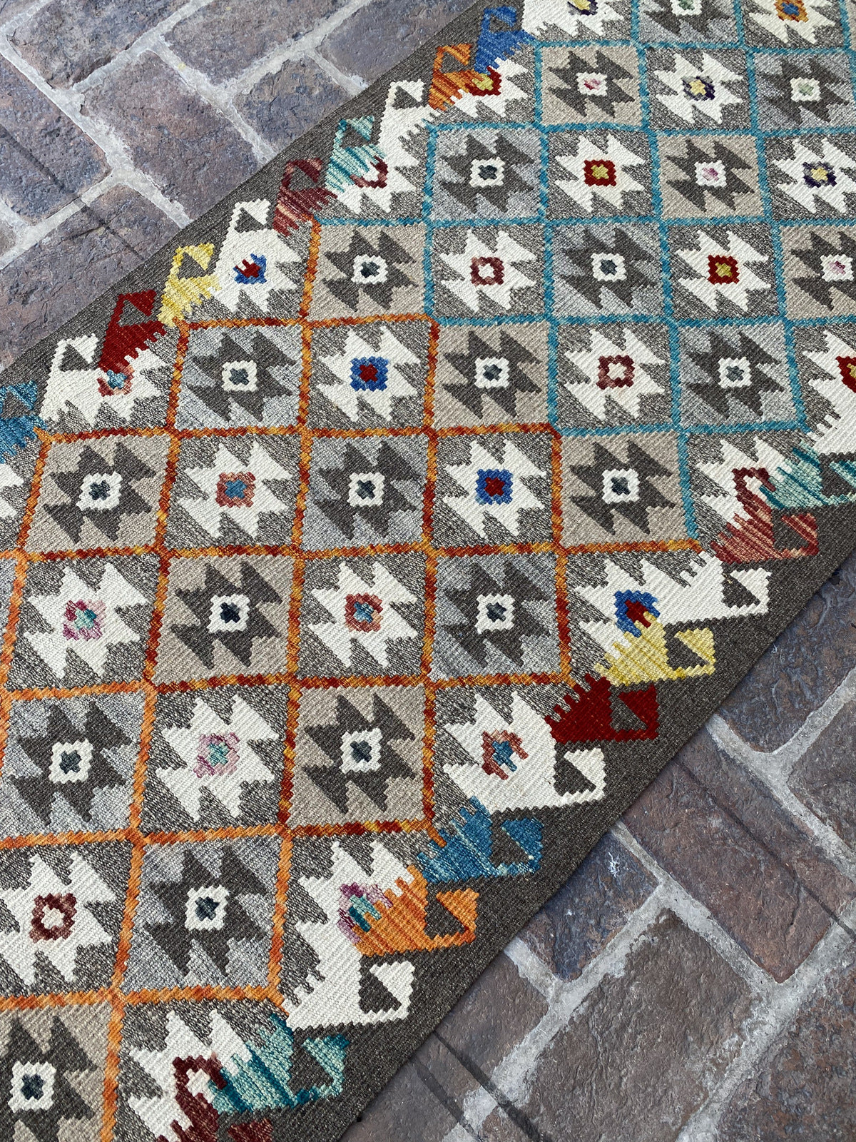 Handmade Flat Weave  Kilim Hallway Runner Rug | 392CM x 78 CM KA#42