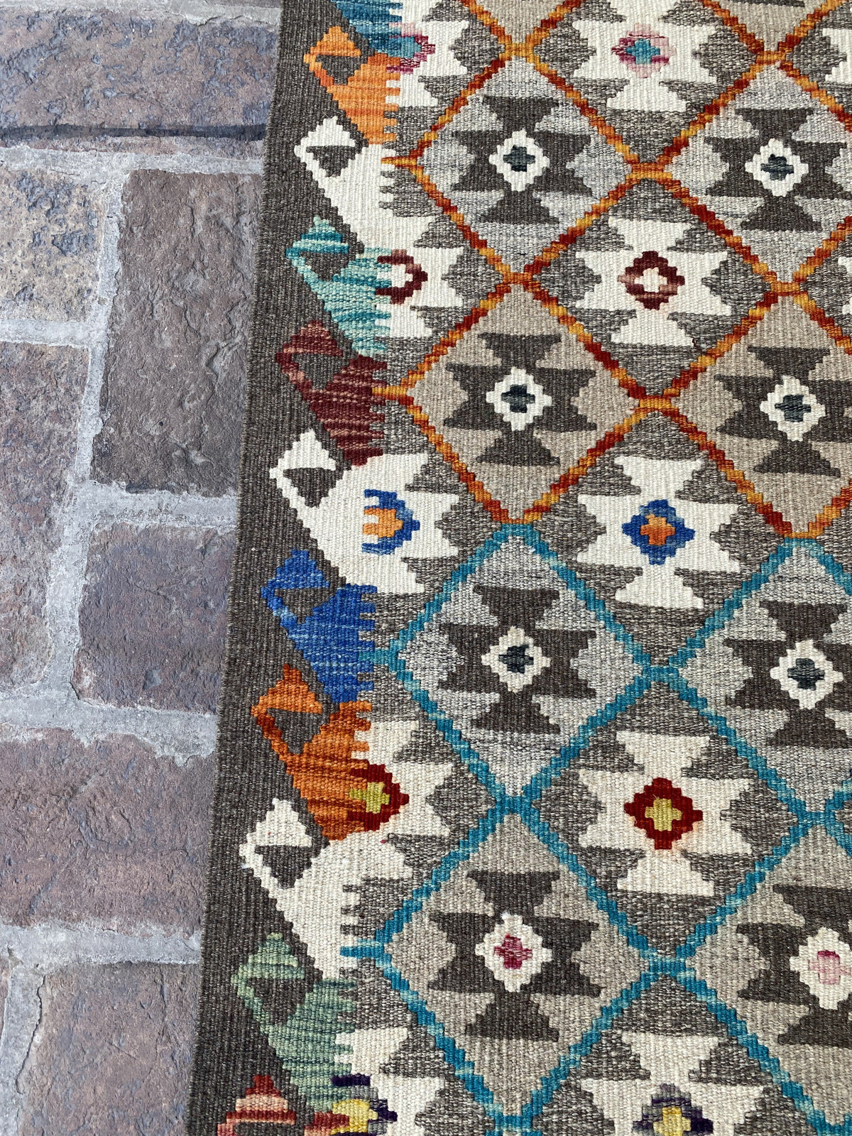 Handmade Flat Weave  Kilim Hallway Runner Rug | 392CM x 78 CM KA#42