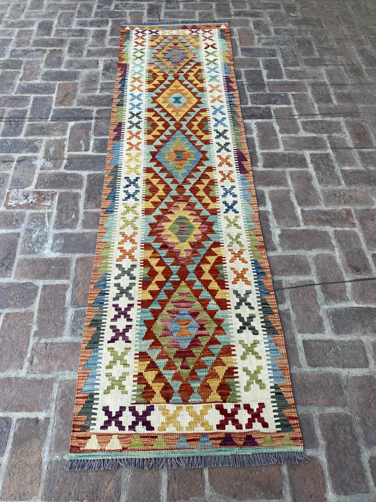 Handmade Flat Weave  Kilim Hallway Runner Rug |295 CM x 80 CM KA#40