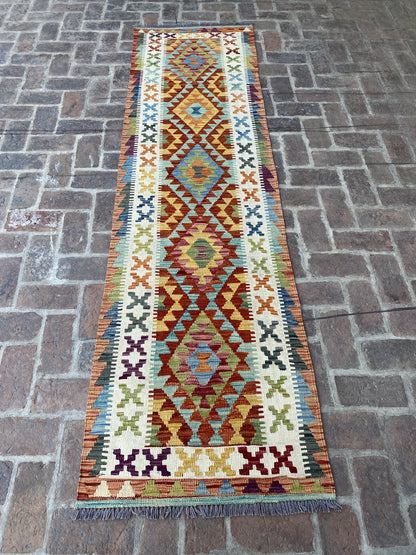 Handmade Flat Weave  Kilim Hallway Runner Rug |295 CM x 80 CM KA#40