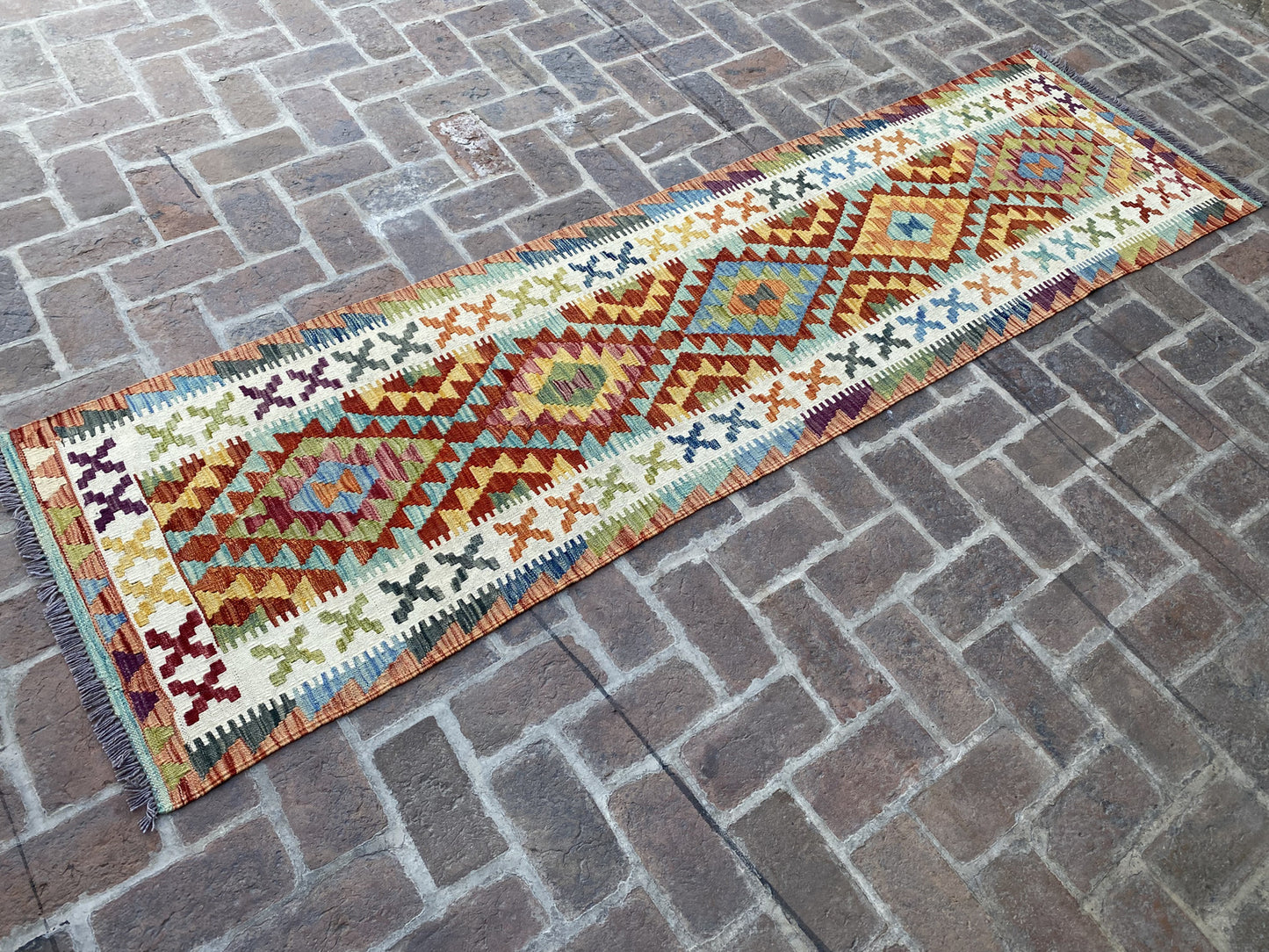 Handmade Flat Weave  Kilim Hallway Runner Rug |295 CM x 80 CM KA#40