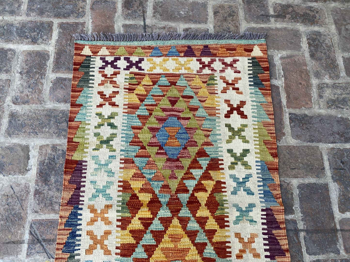 Handmade Flat Weave  Kilim Hallway Runner Rug |295 CM x 80 CM KA#40
