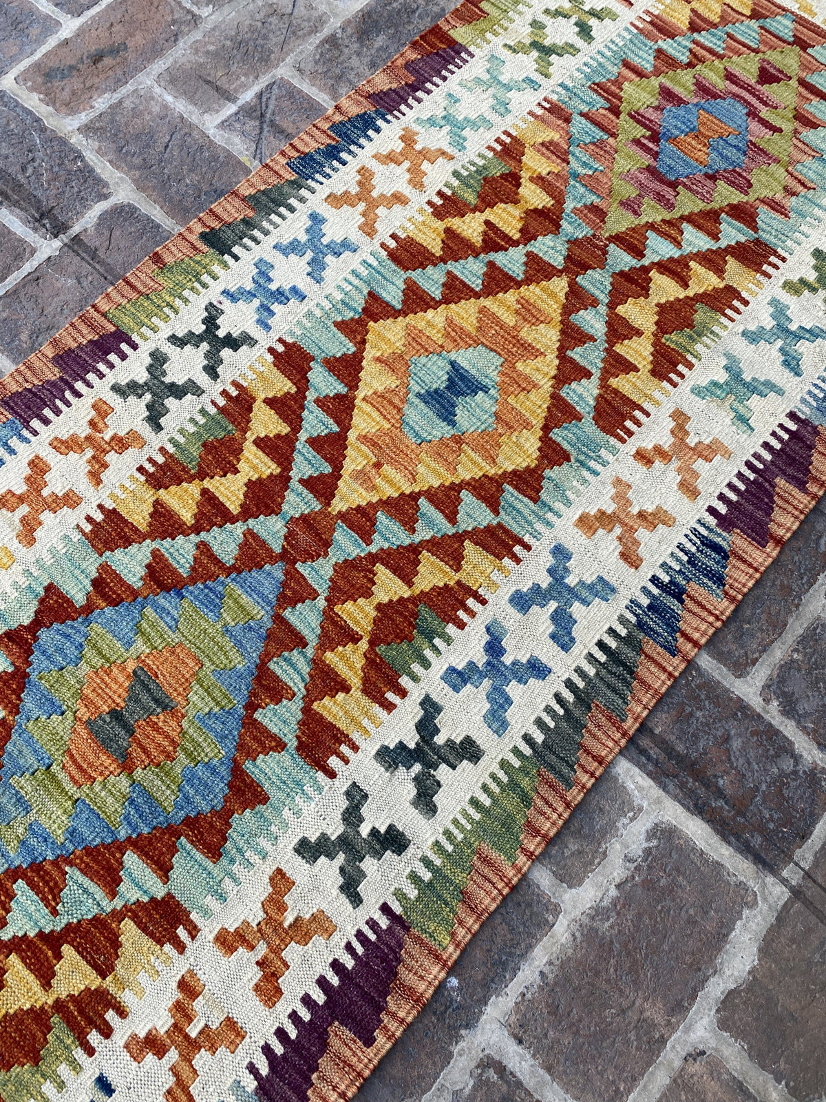 Handmade Flat Weave  Kilim Hallway Runner Rug |295 CM x 80 CM KA#40