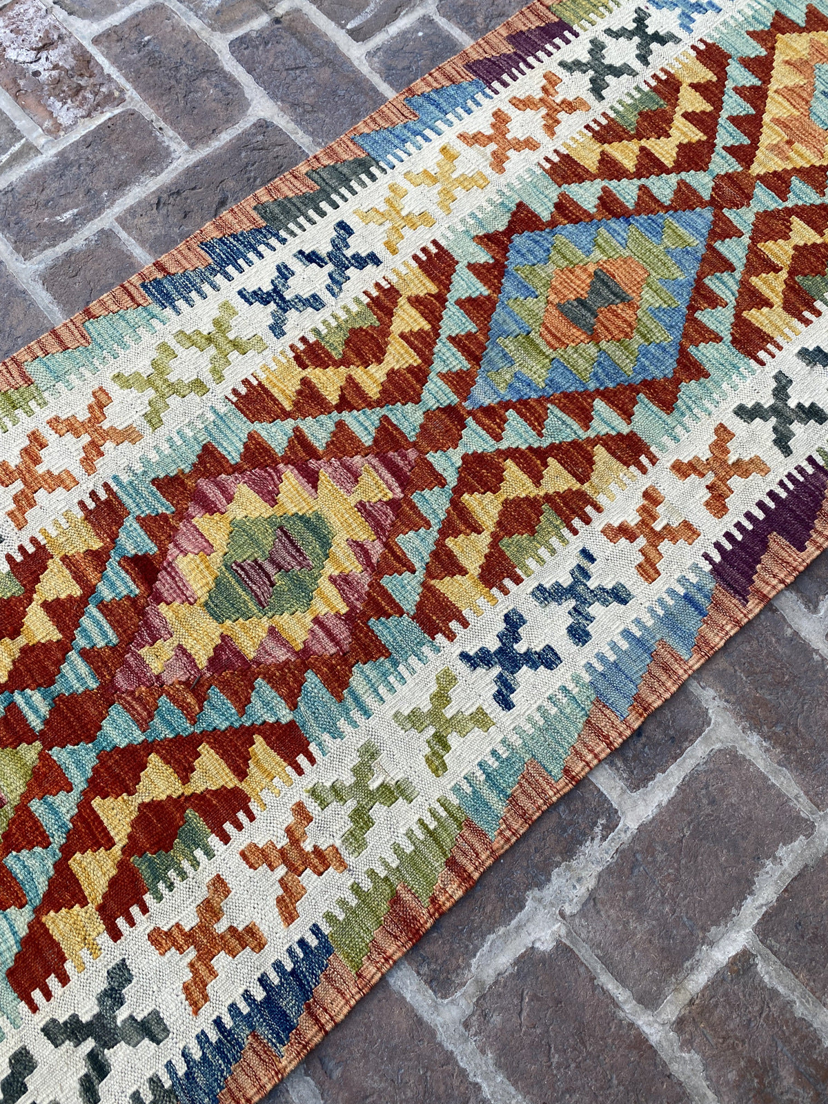 Handmade Flat Weave  Kilim Hallway Runner Rug |295 CM x 80 CM KA#40