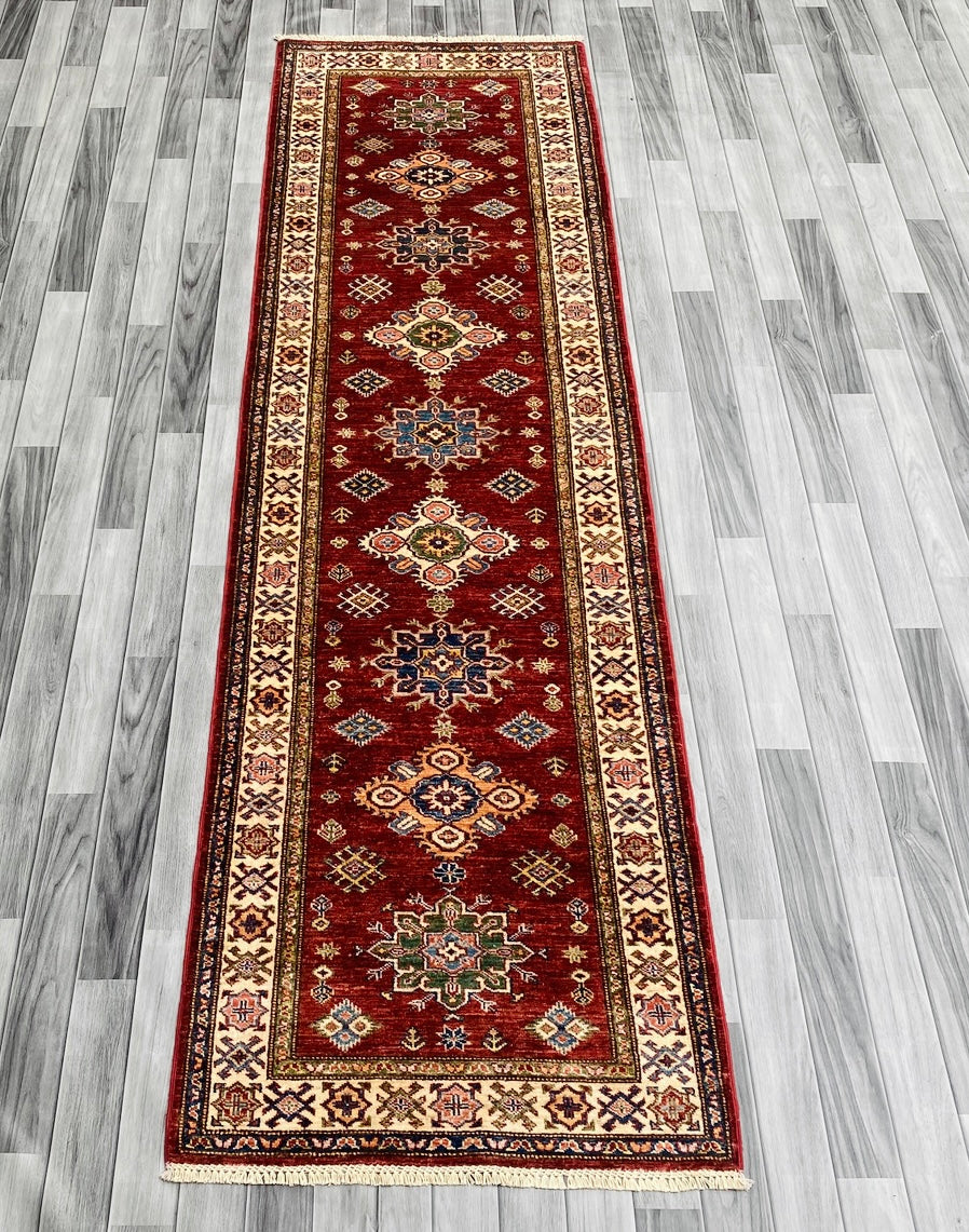 Handmade Traditional Kazak Hallway Runner Rug(295CM x 85CM) SS#85