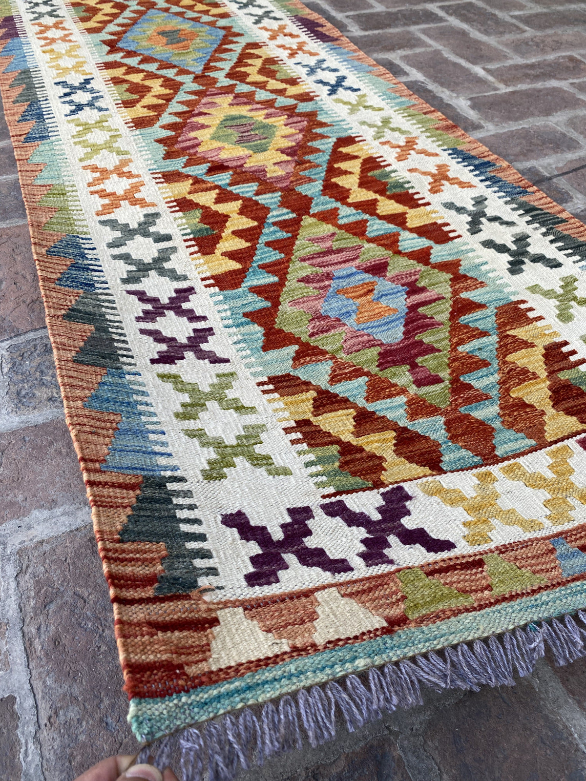 Handmade Flat Weave  Kilim Hallway Runner Rug |295 CM x 80 CM KA#40