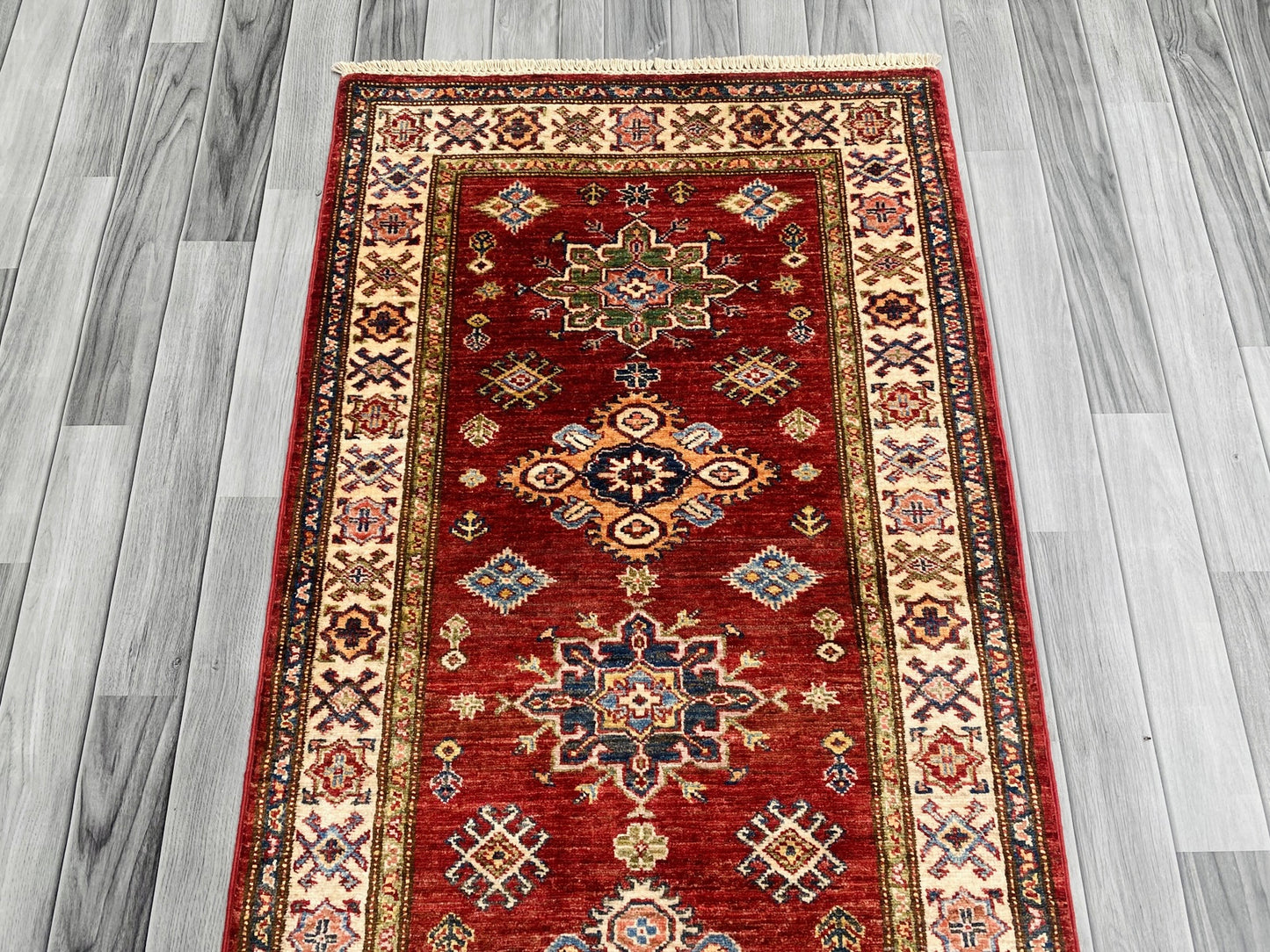 Handmade Traditional Kazak Hallway Runner Rug(295CM x 85CM) SS#85