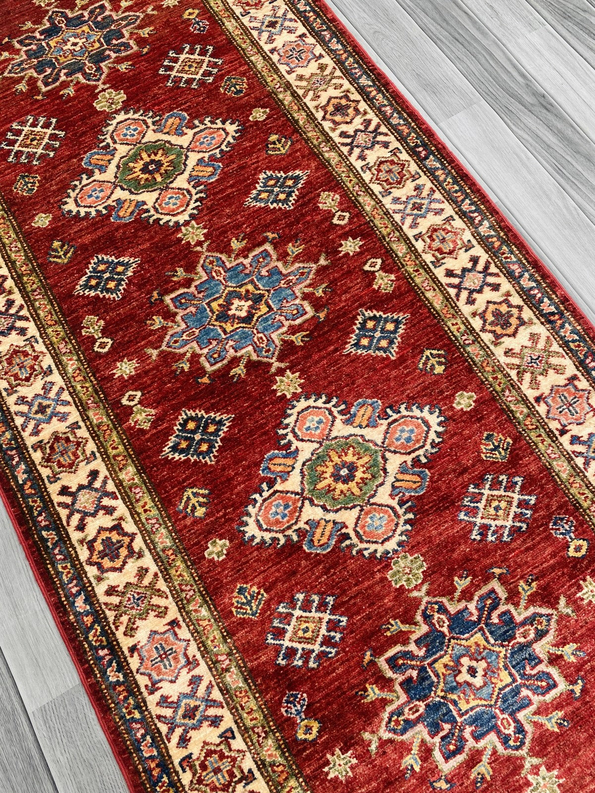 Handmade Traditional Kazak Hallway Runner Rug(295CM x 85CM) SS#85