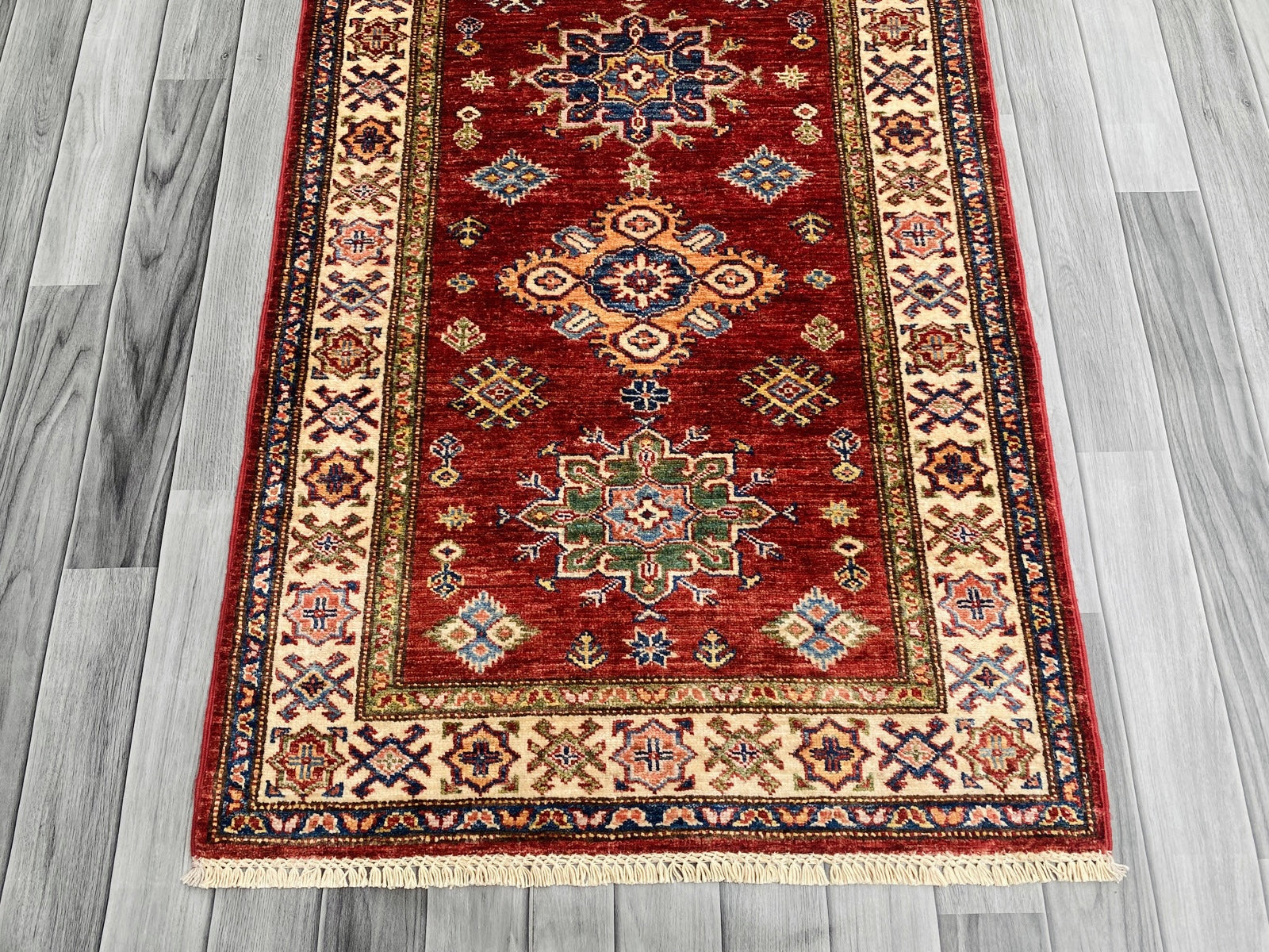 Traditional Hall Runner Rug Handmade Traditional Kazak Hallway Runner Rug 295CM x 85CM SS#85 ...