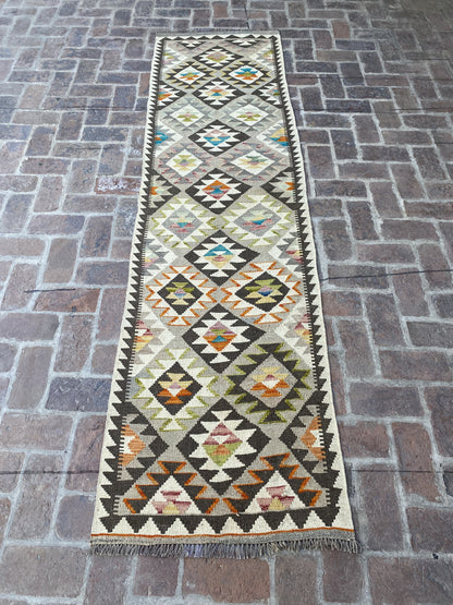 Handmade Flat Weave  Kilim Hallway Runner Rug |310 CM x 81 CM KA#35