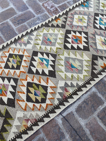 Handmade Flat Weave  Kilim Hallway Runner Rug |310 CM x 81 CM KA#35