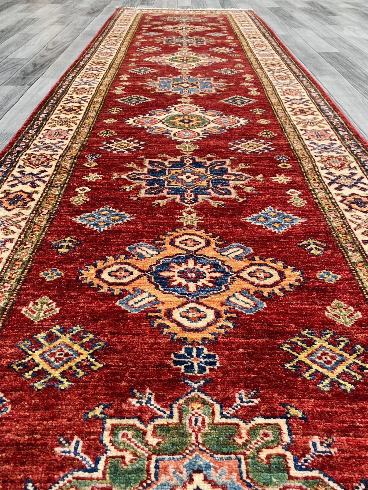 Handmade Traditional Kazak Hallway Runner Rug(295CM x 85CM) SS#85