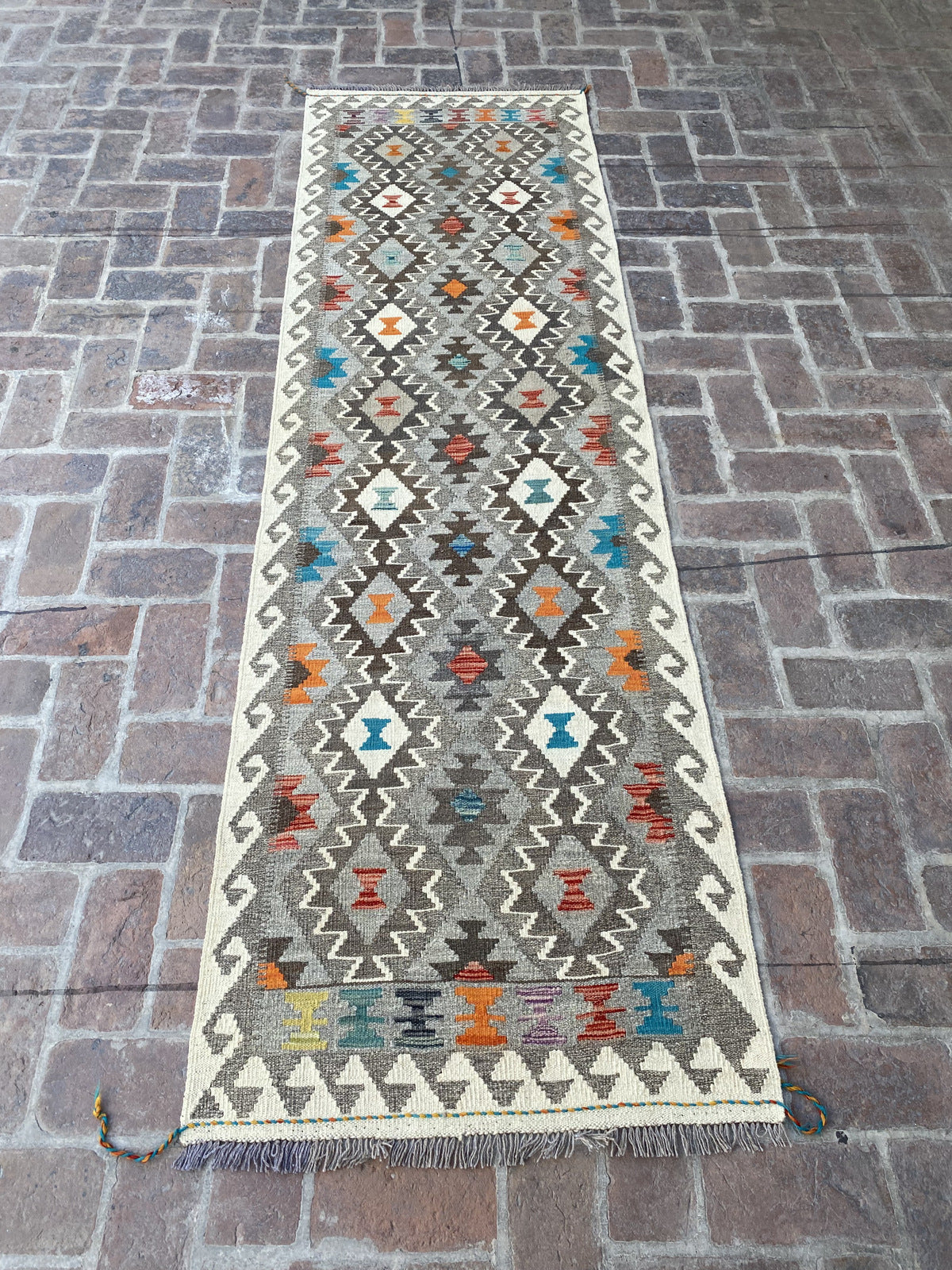 Handmade Flat Weave  Kilim Hallway Runner Rug |298 CM x 88 CM KA#34